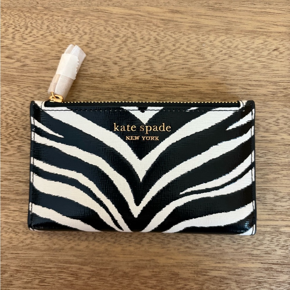 Kate Spade Zebra Wallet with Gold Accents NWOT